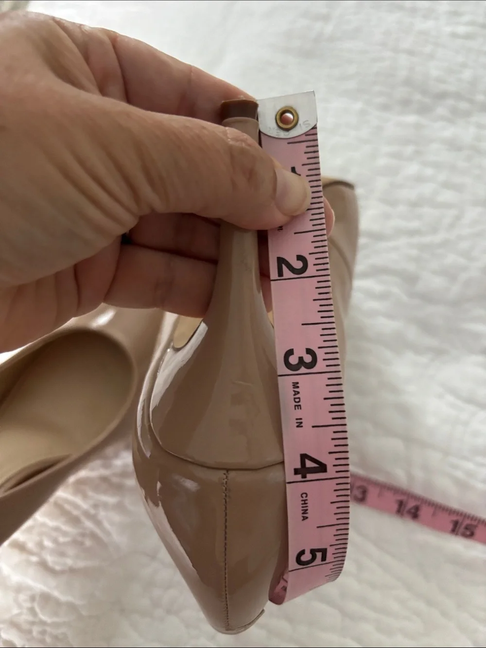 Nine West 6.5 Fresh Pointy Toe Pumps in Antique Taupe Patent Stiletto High Heel